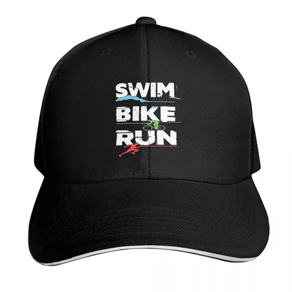 Triathlon Swim Bike Run Athlete Cap Fashion Casual Baseball Caps