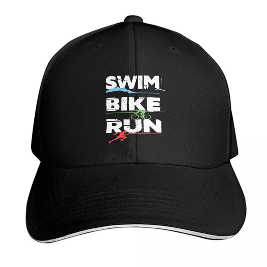 Triathlon Swim Bike Run Athlete Cap Fashion Casual Baseball Caps