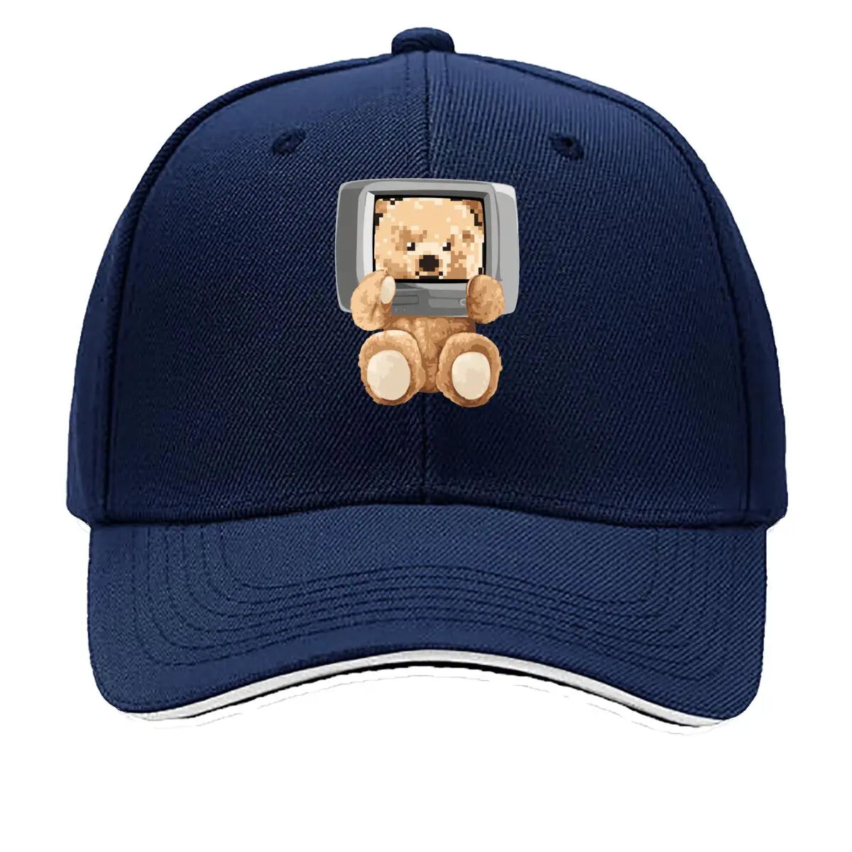 Kawaii Pixel Bear Computer Screen Cute Retro Art Baseball Cap