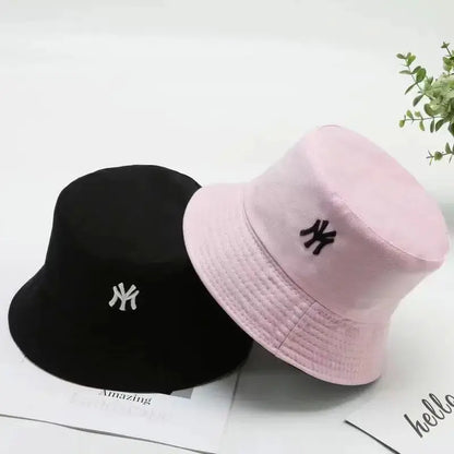 Unisex Letter Embroidery Personality Two-sided Bucket Hats