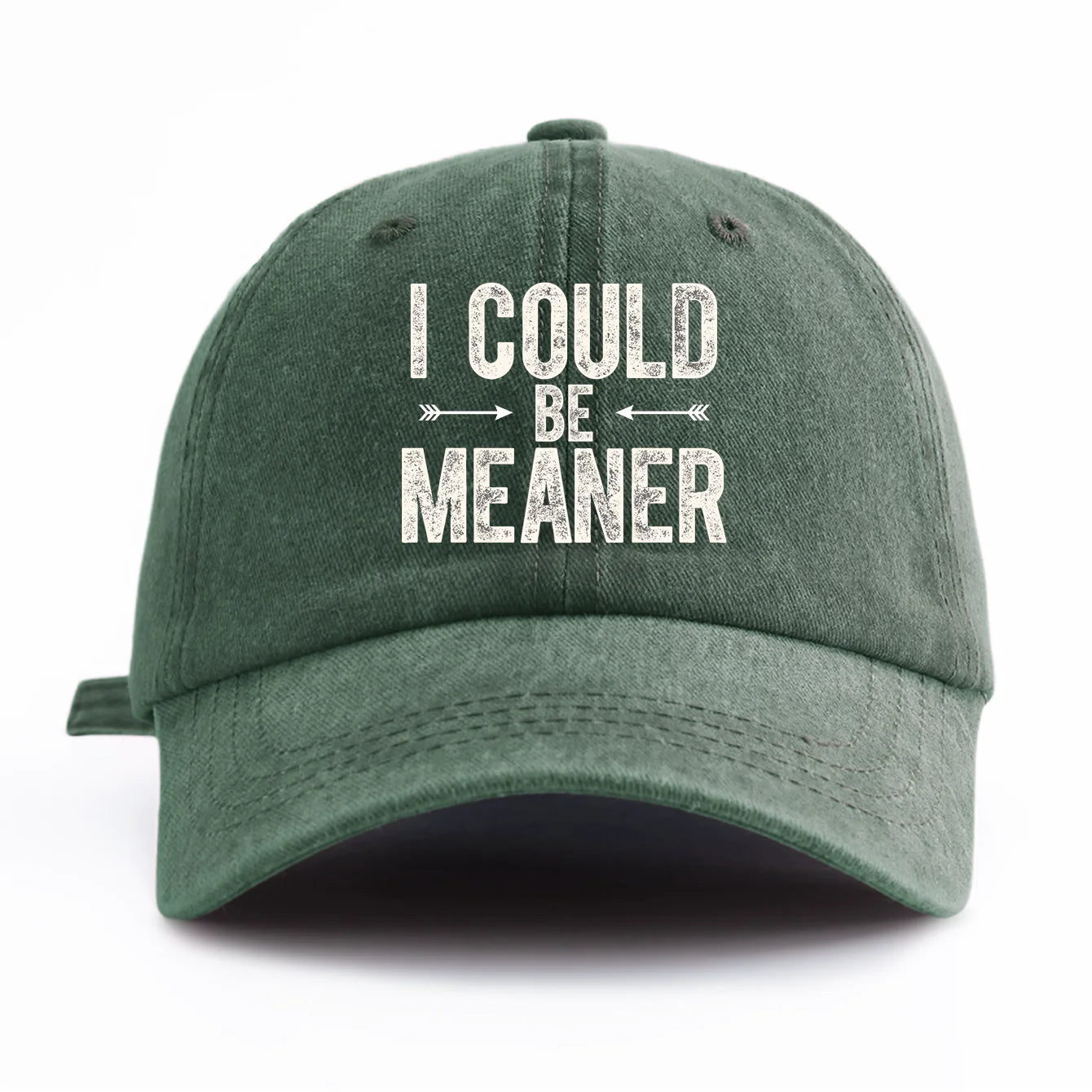 I COULD B MEANER Print Washed Baseball Cap For Adults