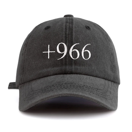 +966 Embroidery Washed Baseball Cap