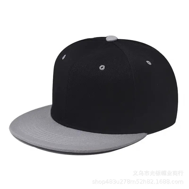 Unisex Hip Hop Solid Color Flat Brim Snapback Hats For Women