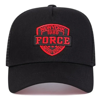 Unisex FORCE Letter Embroidery Baseball Net Caps