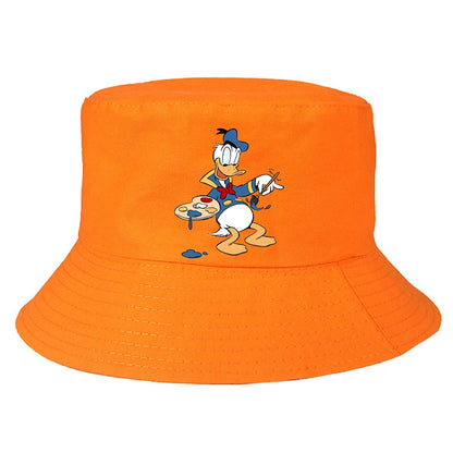 Donald Duck Bucket Hat Daily Hip Hop Amusing Cartoon Vintage Stylish Fisherman Cap