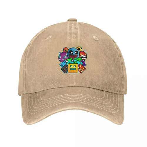 Geometry Dash Old School Gaming Casual Baseball Cap