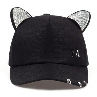 Unisex Cute Cat Ears M Label Baseball Caps