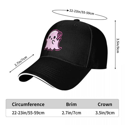 Pink Ribbon Ghost Charm Baseball Cap