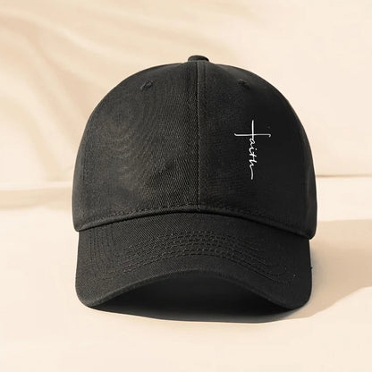 Baseball Cap With Cross Printting Adjustable Outdoor Dad Hat