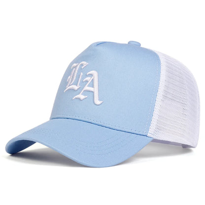 Unisex LA Letter Embroidery Baseball Net Caps Hip Hop Cap