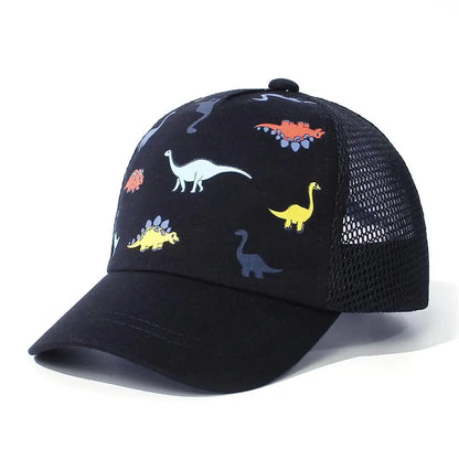 Adjustable Baseball Hat Dinosaur Printed Quick Drying Mesh Baseball Hat