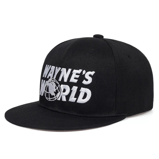 WAYNE'S WORLD Black Baseball Cap Fashion Style Embroidery Snapback Hat Men Women