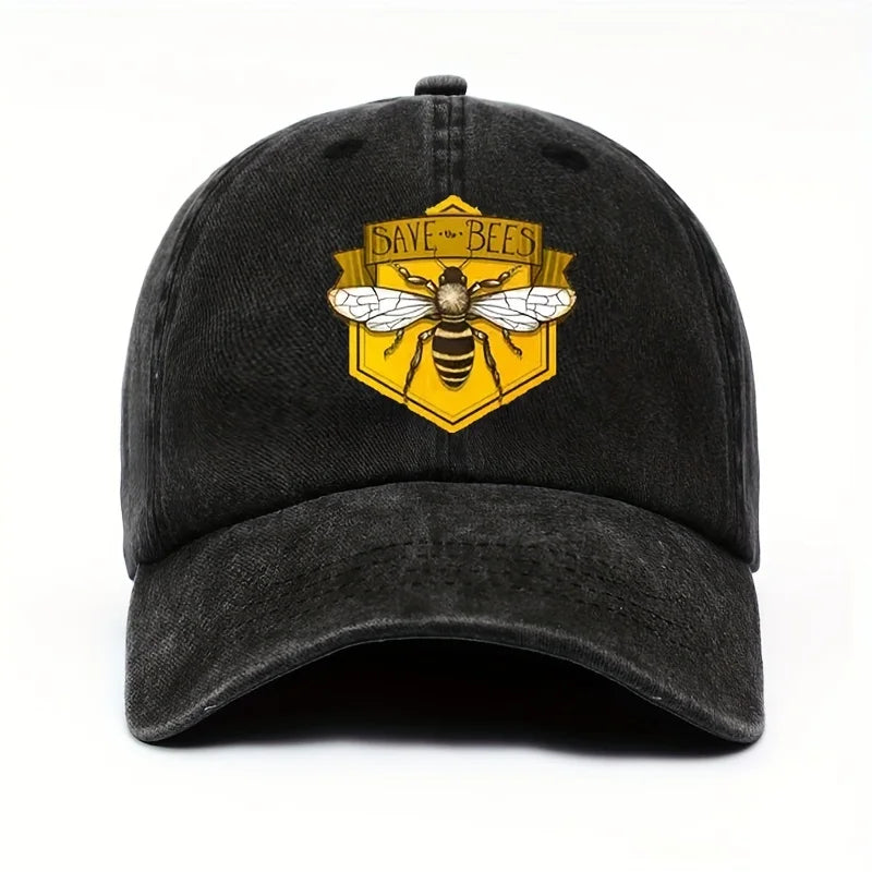 Bee Printed Baseball Cap