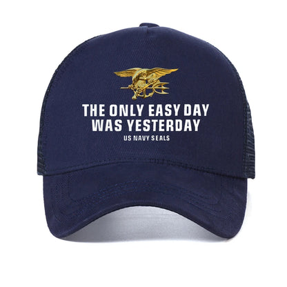 New Navy Seals The Only Easy Day Was Yesterday Men Tactical Shooting Baseball Cap