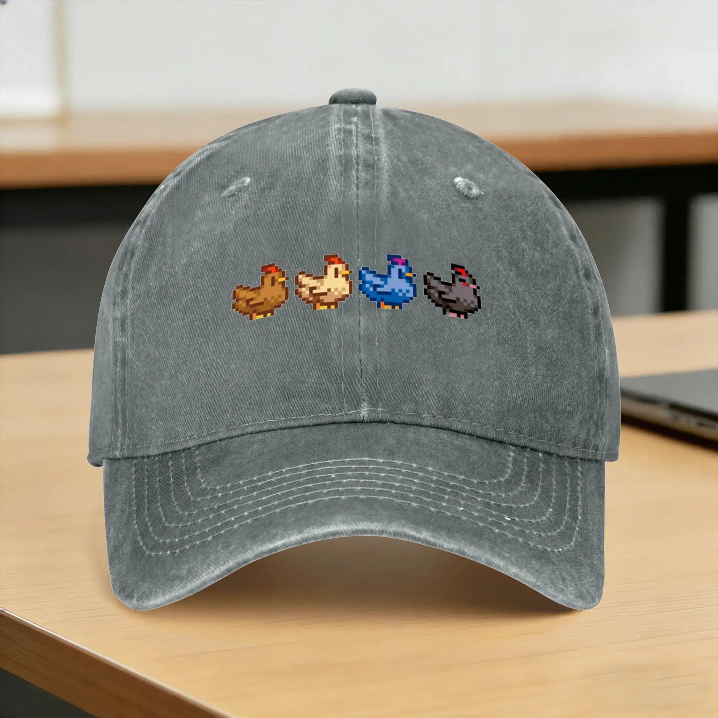 Summer 4 Chickens S-Stardew V-Valley Game Baseball Cap