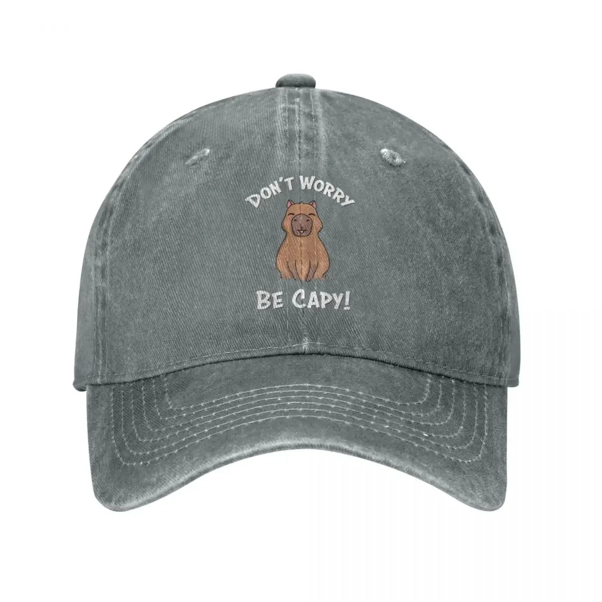 Capybaras Unisex Style Baseball Cap Don't Worry Be Capy Distressed Denim Washed Hats Cap