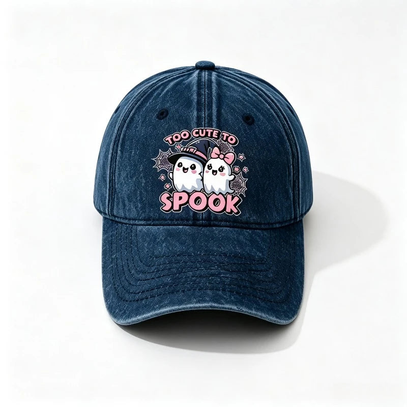 Baseball Cap Too Cute To Spook Cute Ghost Print