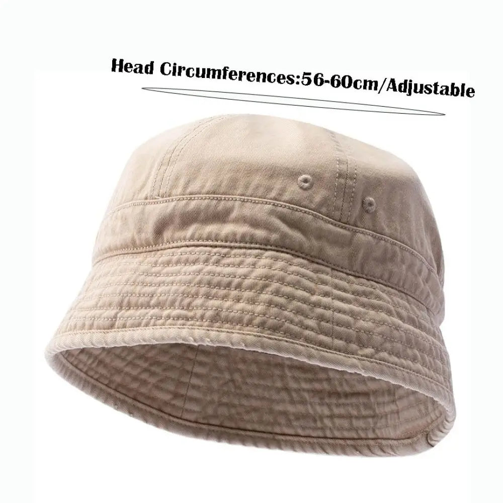 Bucket Hat Japanese Style Short-brim Fisherman Cap Big Head Circumference