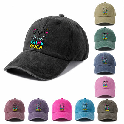 Game Over Black Cat Graphic Baseball Cap