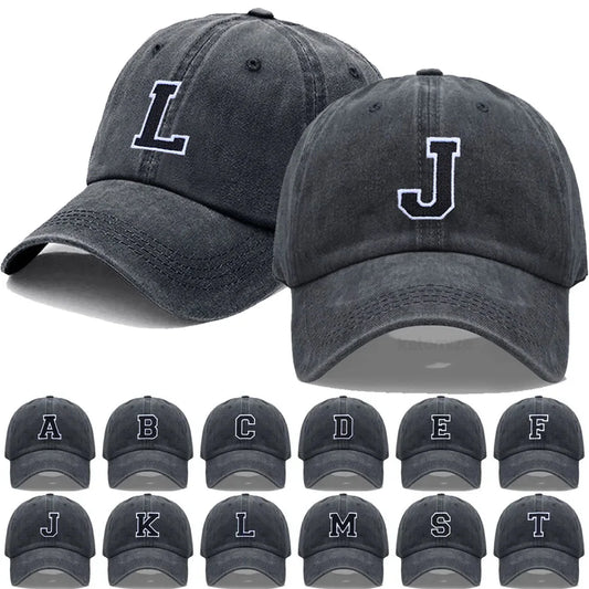 Initial Letter A-Z Embroider Baseball Cap
