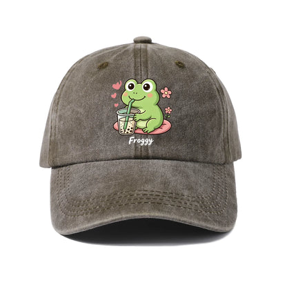 Cute Froggy Character Graphic Baseball Cap