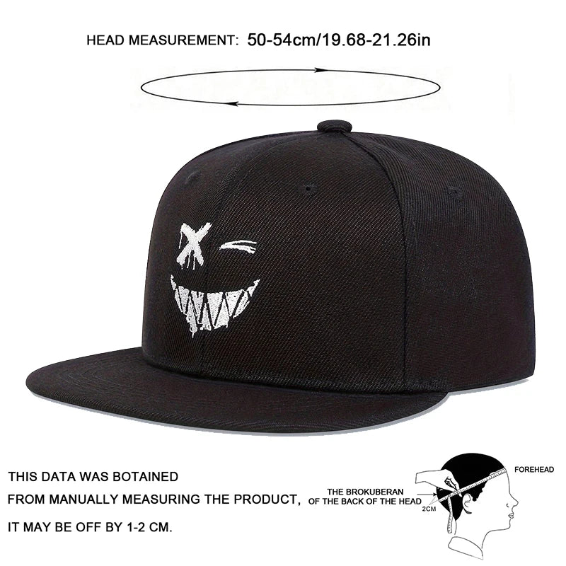 Children XX Smiling Face Embroidery Baseball Caps Hip-hop Hats Snapback Cap
