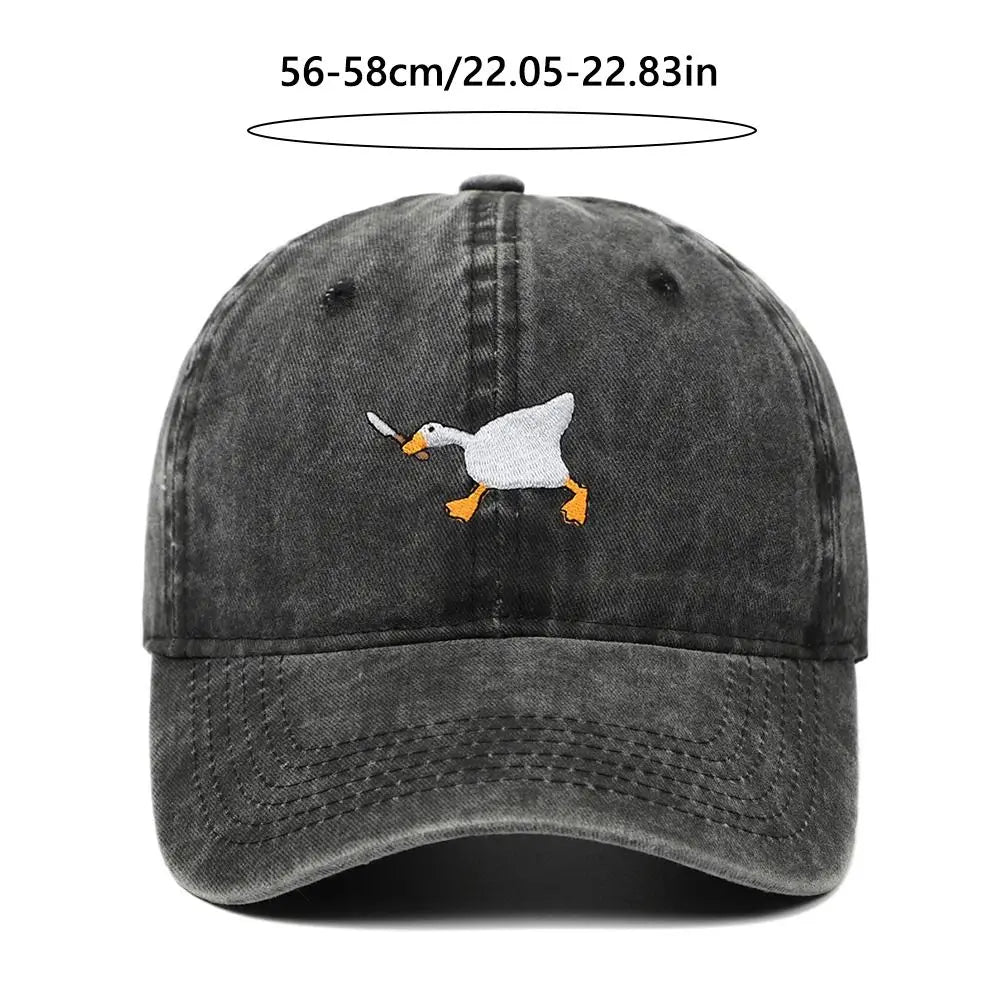 Fashion Embroidery Goose White Goose Baseball Cap Men Women