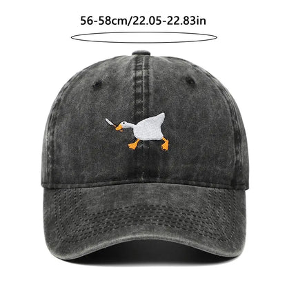 Fashion Embroidery Goose White Goose Baseball Cap Men Women