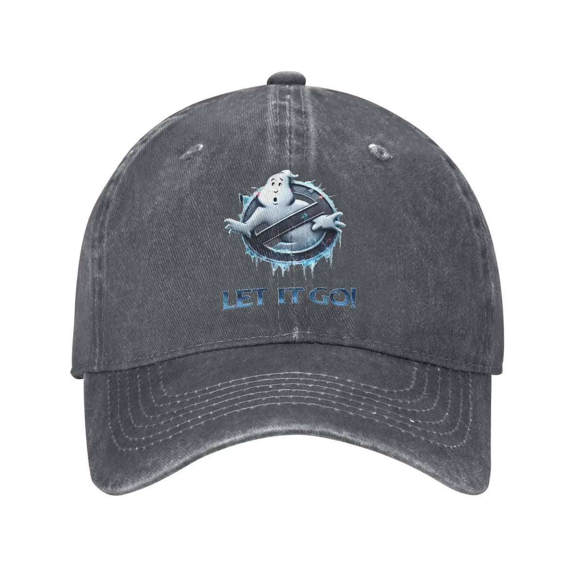 Ghostbuster Empire Print Hats Casual Distressed Denim Baseball Cap