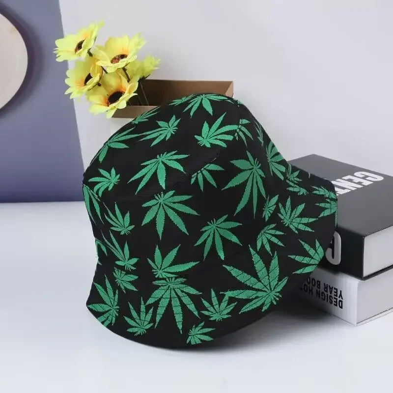 Hats Outdoor Fishman Cap Wide Brim Beach Panama Maple Leaves Sun Caps Men Women Bucket Hat