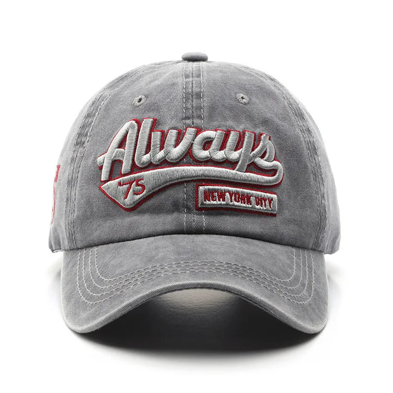 Retro Baseball Cap With 3D Embroidery “Always”