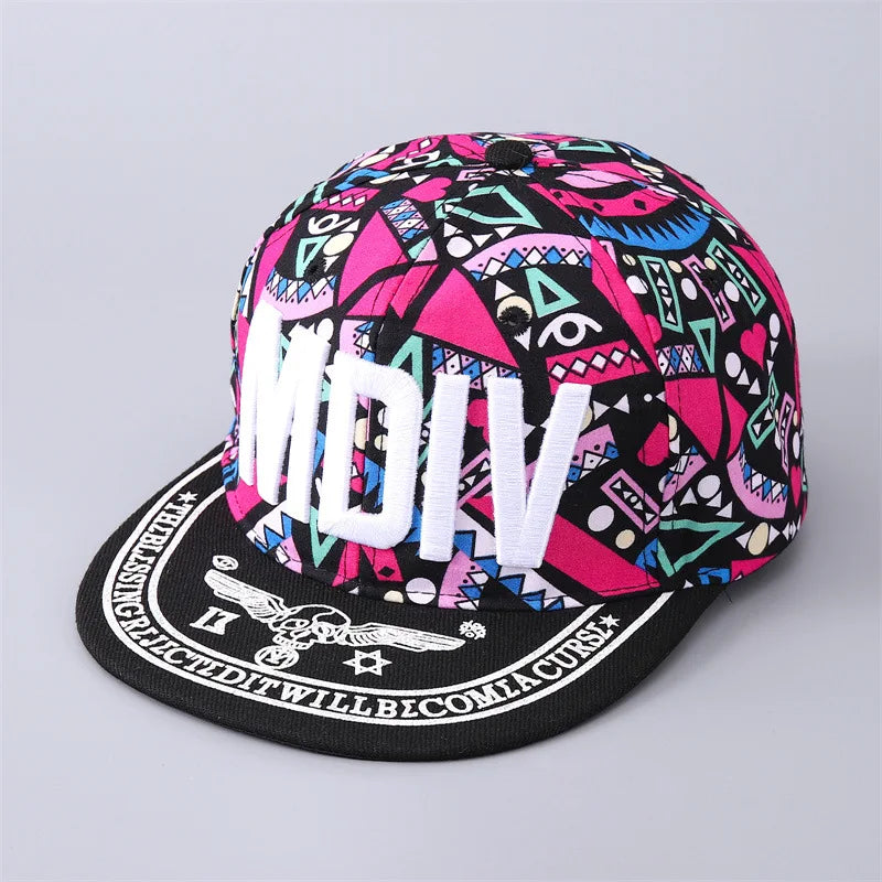 New Munchies Watermelon Donut Print Hat Embroidery Snapback Cap Men's Women's