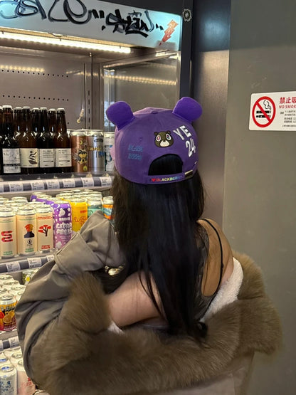 Cute Rilakkuma Purple Bear Cap Baseball Caps
