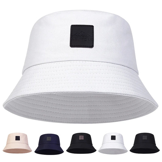 Unisex New York Leather Label Personality Bucket Hats Fishermen Caps