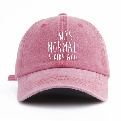 I Was Normal Print Washed Baseball Cap For Adults