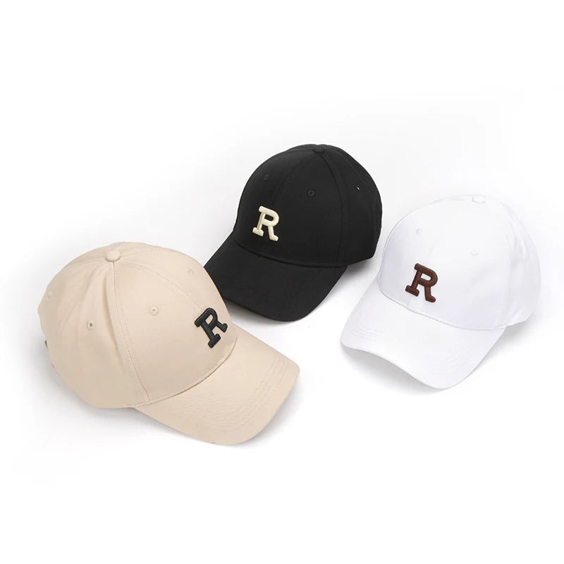 Letter R Embroidery Baseball Cap