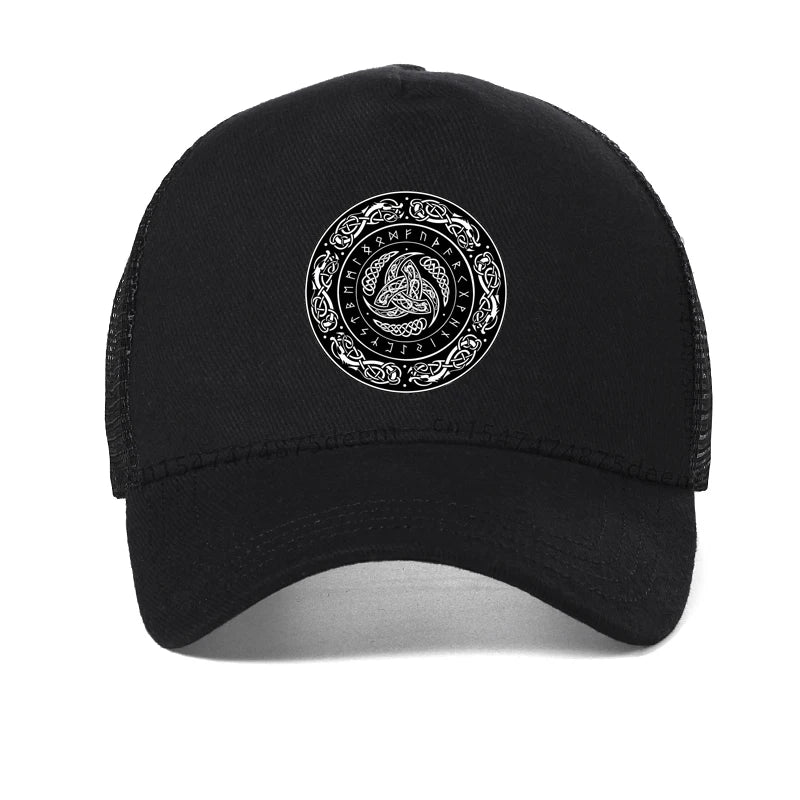 Vikings Ragnar Lothbrok Skullies Baseball Cap Triple Horn Of Odin Men