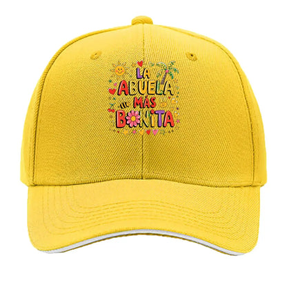 La Abuela Mas Bonita Spanish Grandma Floral Sun Hearts Sandwich Baseball Cap