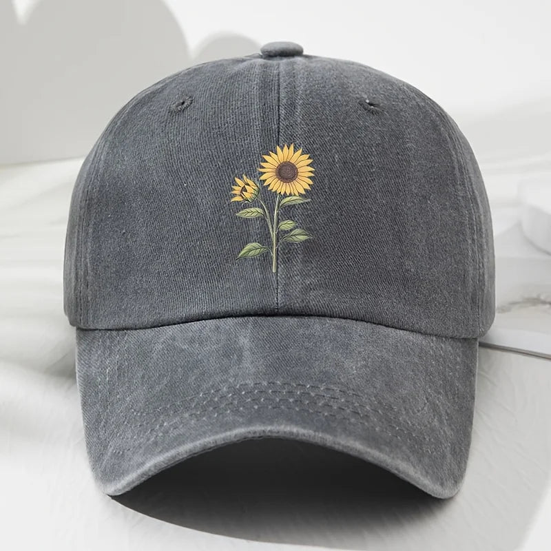 Retro Sunflower Pattern Baseball Hat Dad Hat