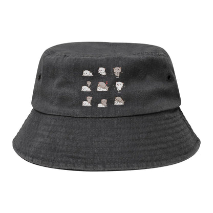Peach And Goma Love Call Bucket Hat Vocation Mochi Cat