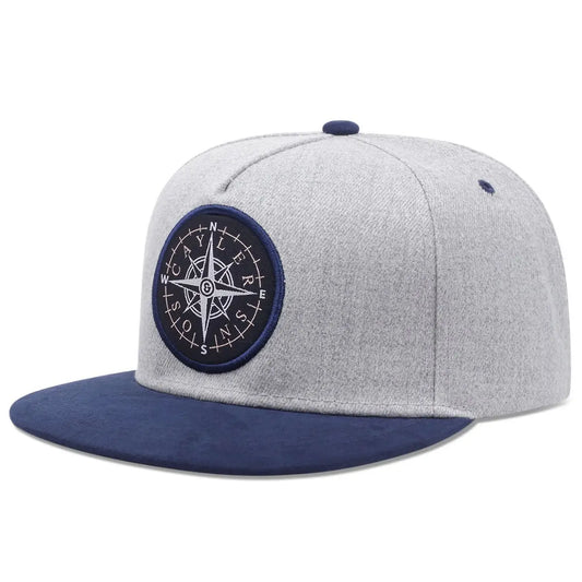 Handsome Street Photography Compass Labeling Pattern Versatile Casual Sports Couple's Simple Snapback Hat