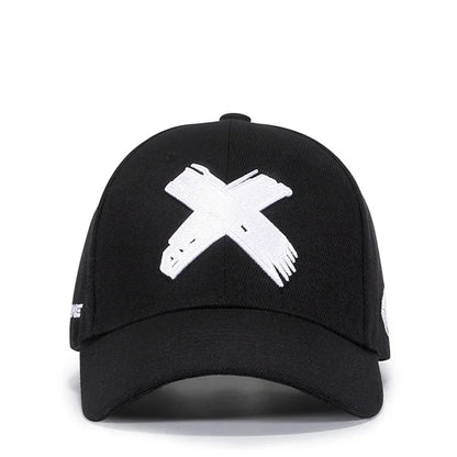 Unisex X Letter Embroidery Baseball Caps