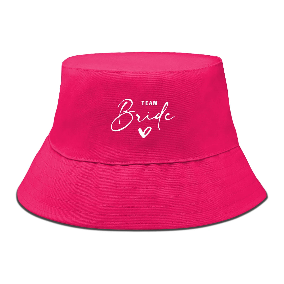 Bucket Hat With White "TEAM Bride" Printed Fisherman Cap