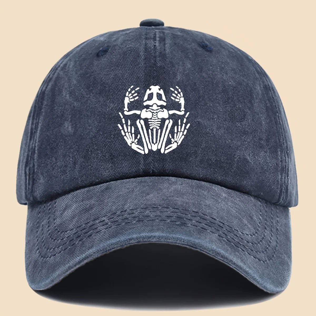 Skeleton Frog Printed Baseball Hat For Men Women