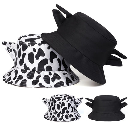 Unisex Personality Cute Cow Print Bucket Hats