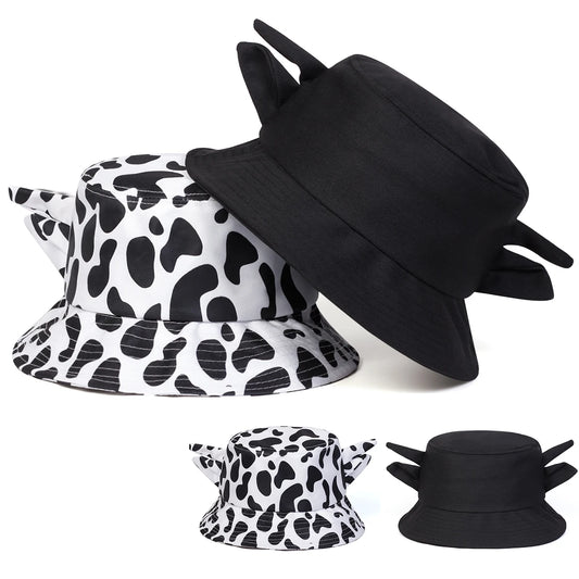 Unisex Personality Cute Cow Print Bucket Hats
