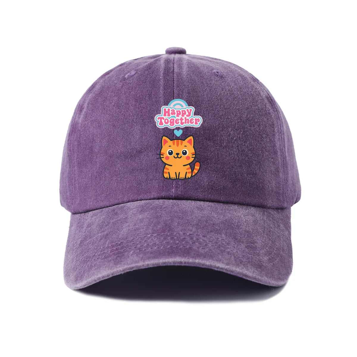 Happy Together Orange Cat Baseball Cap