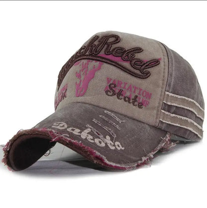 Men Golf Cap Women Retro Canvas Denim Letters Patchwork Vintage Baseball Cap