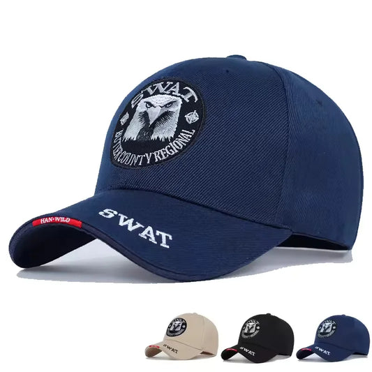 Army Cap Male Embroidered Eagle Black Baseball Caps
