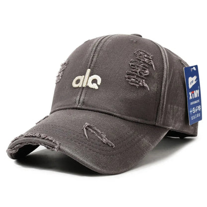 Vintage American-Style Distressed Denim Baseball Cap